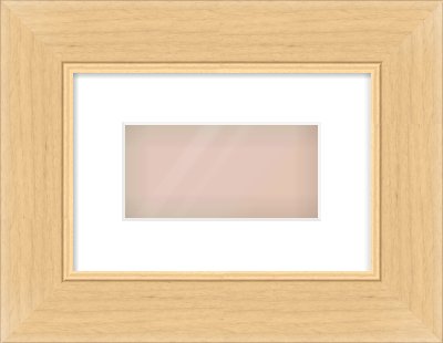 Natural Wood Flat Frame for 8 × 4in artwork, with Smooth White Single Mount