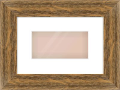 Characteristic Brown Flat Frame for 8 × 4in artwork, with Smooth White Single Mount