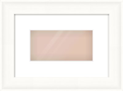 White Spoon Frame for 8 × 4in artwork, with Smooth White Single Mount