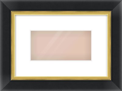 Black/Gold Reverse Frame for 8 × 4in artwork, with Smooth White Single Mount