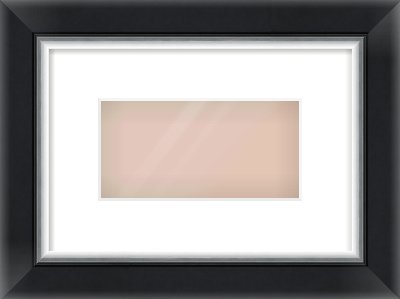 Black/Silver Reverse Frame for 8 × 4in artwork, with Smooth White Single Mount