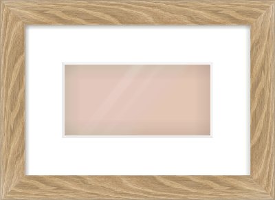 Oak Veneer Flat Frame for 8 × 4in artwork, with Smooth White Single Mount