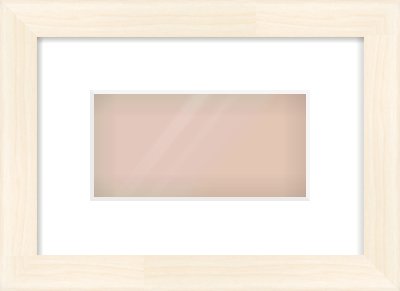 Natural Wood Flat Frame for 8 × 4in artwork, with Smooth White Single Mount
