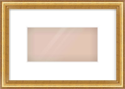 Gold Dome Frame for 8 × 4in artwork, with Smooth White Single Mount