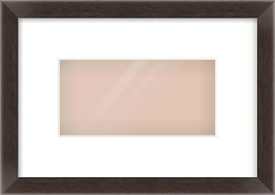 Brown Flat Frame for 8 × 4in artwork, with Smooth White Single Mount