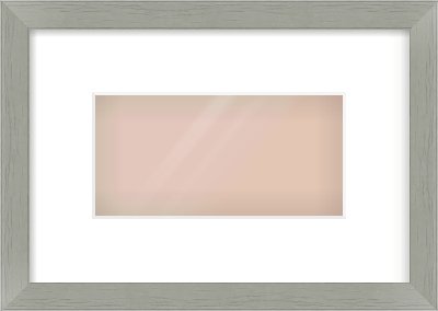 Pale Grey Flat Frame for 8 × 4in artwork, with Smooth White Single Mount