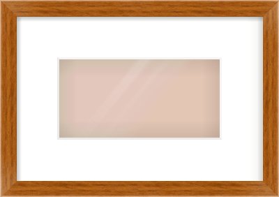 Natural Wood Flat Frame for 8 × 4in artwork, with Smooth White Single Mount