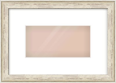 Champagne Silver with Black Sides Cushion Frame for 8 × 4in artwork, with Smooth White Single Mount
