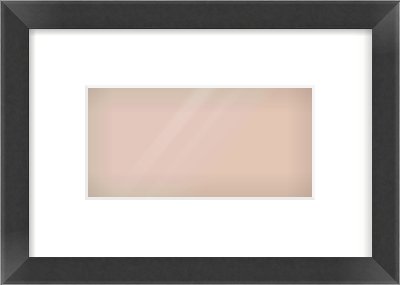 Black Flat Frame for 8 × 4in artwork, with Smooth White Single Mount