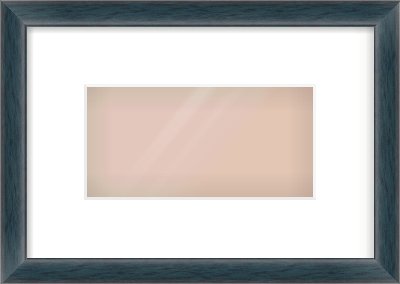 Aqua Blue Stain Cushion Frame for 8 × 4in artwork, with Smooth White Single Mount