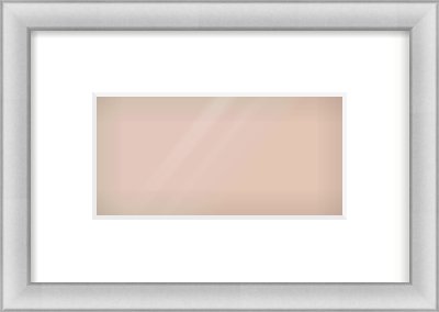 Silver Cushion Frame for 8 × 4in artwork, with Smooth White Single Mount