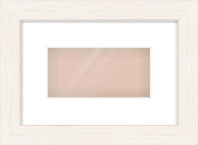 Ivory Driftwood Flat Frame for 8 × 4in artwork, with Smooth White Single Mount