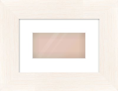 Ivory Driftwood Flat Frame for 8 × 4in artwork, with Smooth White Single Mount