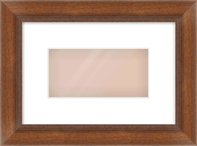 Brown Flat Frame for 8 × 4in artwork, with Smooth White Single Mount