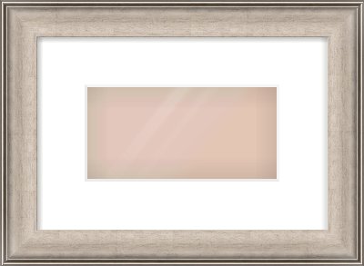 Champagne Silver Scoop Frame for 8 × 4in artwork, with Smooth White Single Mount