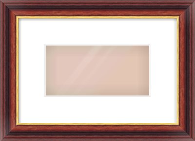 Brown Reverse Frame for 8 × 4in artwork, with Smooth White Single Mount