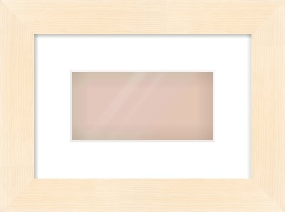 Natural Wood Flat Frame for 8 × 4in artwork, with Smooth White Single Mount