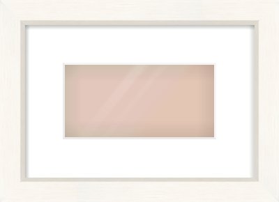 Cream Flat Frame for 8 × 4in artwork, with Smooth White Single Mount