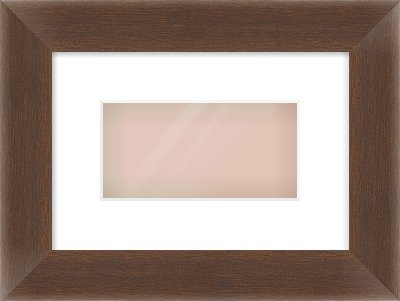 Brown Flat Frame for 8 × 4in artwork, with Smooth White Single Mount