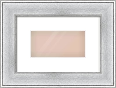 Brushed Silver Cushion Frame for 8 × 4in artwork, with Smooth White Single Mount