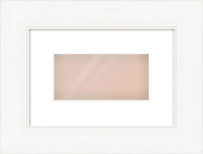 Natural Grain / White Stain Stepped Frame for 8 × 4in artwork, with Smooth White Single Mount