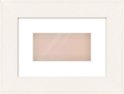 Ivory Flat Frame for 8 × 4in artwork, with Smooth White Single Mount