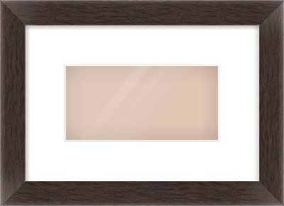 Brown Flat Frame for 8 × 4in artwork, with Smooth White Single Mount