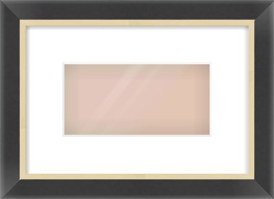 Black/Gold Flat Frame for 8 × 4in artwork, with Smooth White Single Mount