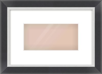 Black/Silver Flat Frame for 8 × 4in artwork, with Smooth White Single Mount