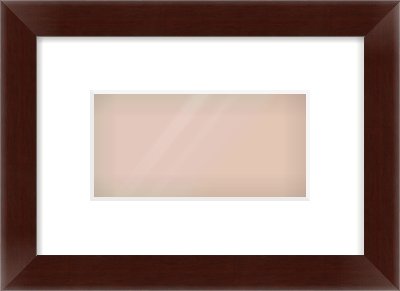 Brown Flat Frame for 8 × 4in artwork, with Smooth White Single Mount