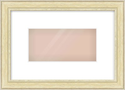 Ivory Reverse Frame for 8 × 4in artwork, with Smooth White Single Mount