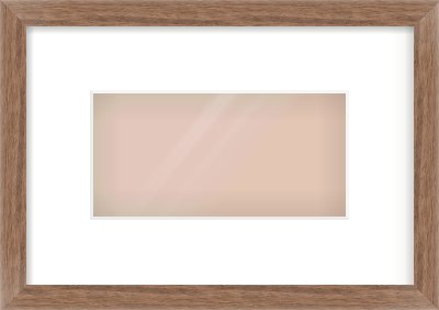 Walnut Flat Frame for 8 × 4in artwork, with Smooth White Single Mount