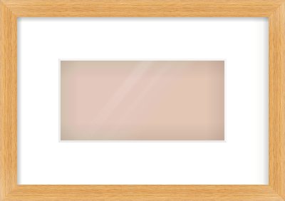 Oak Veneer Flat Frame for 8 × 4in artwork, with Smooth White Single Mount