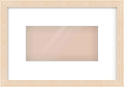 Natural Wood Flat Frame for 8 × 4in artwork, with Smooth White Single Mount