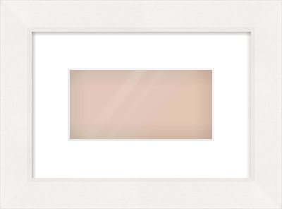 White Beveled Frame for 8 × 4in artwork, with Smooth White Single Mount