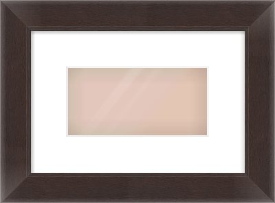 Brown Flat Frame for 8 × 4in artwork, with Smooth White Single Mount