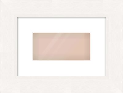 White Beveled Frame for 8 × 4in artwork, with Smooth White Single Mount