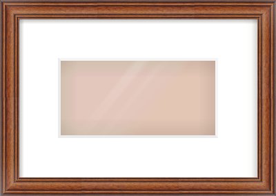 Brown Cushion Frame for 8 × 4in artwork, with Smooth White Single Mount