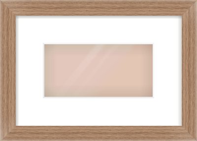 Walnut Flat Frame for 8 × 4in artwork, with Smooth White Single Mount