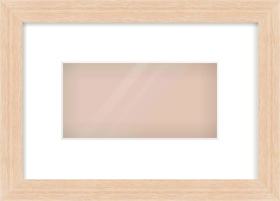 Light Oak Veneer Flat Frame for 8 × 4in artwork, with Smooth White Single Mount