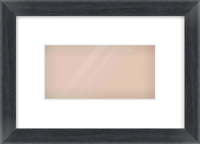 Black Wood Grain Flat Frame for 8 × 4in artwork, with Smooth White Single Mount