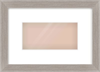 Grey Flat Frame for 8 × 4in artwork, with Smooth White Single Mount