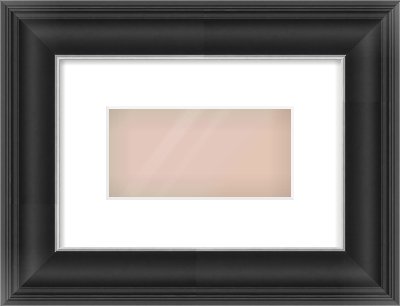 Black/Silver Scoop Frame for 8 × 4in artwork, with Smooth White Single Mount