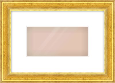 Gold Reverse Frame for 8 × 4in artwork, with Smooth White Single Mount