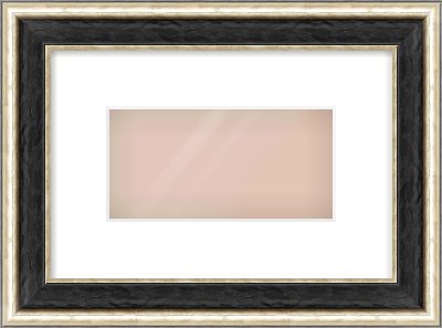 Black & Champagne Silver Spoon Frame for 8 × 4in artwork, with Smooth White Single Mount