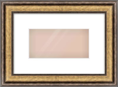 Gold Spoon Frame for 8 × 4in artwork, with Smooth White Single Mount