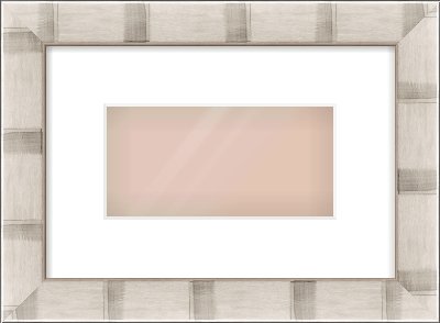 Silver Flat Frame for 8 × 4in artwork, with Smooth White Single Mount