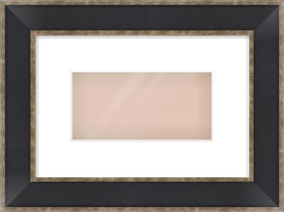 Black & Champagne Silver Bevel Frame for 8 × 4in artwork, with Smooth White Single Mount
