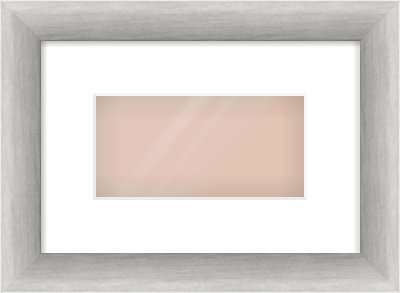 Silver Cushion Frame for 8 × 4in artwork, with Smooth White Single Mount