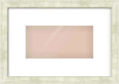Champagne Flat Frame for 8 × 4in artwork, with Smooth White Single Mount